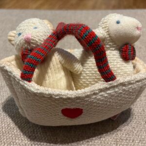 Russ Baby Soft Basket with a Removable Rattle Bear and Sheep